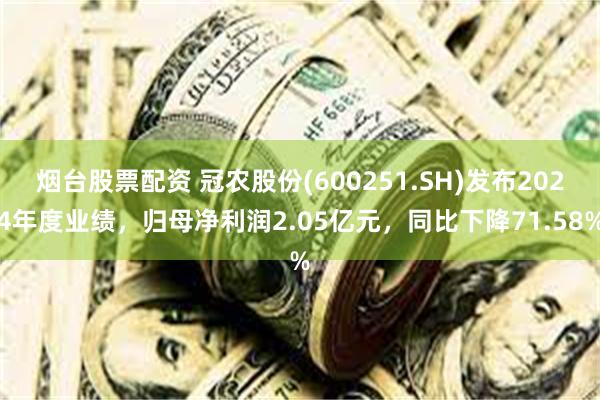 烟台股票配资 冠农股份(600251.SH)发布2024年度业绩，归母净利润2.05亿元，同比下降71.58%