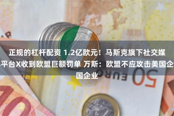 正规的杠杆配资 1.2亿欧元！马斯克旗下社交媒体平台X收到欧盟巨额罚单 万斯：欧盟不应攻击美国企业