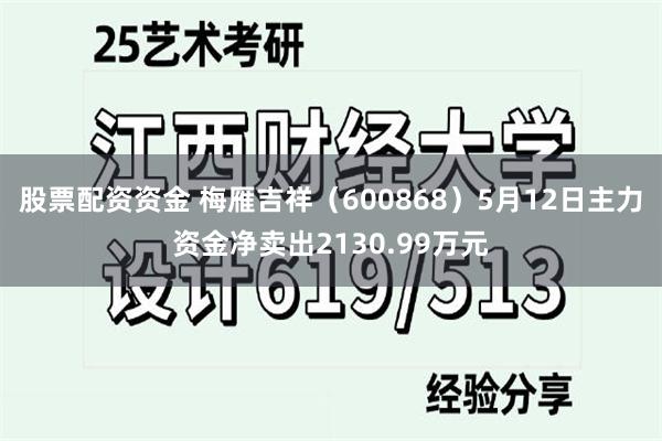 股票配资资金 梅雁吉祥（600868）5月12日主力资金净卖出2130.99万元