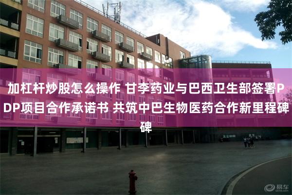 加杠杆炒股怎么操作 甘李药业与巴西卫生部签署PDP项目合作承诺书 共筑中巴生物医药合作新里程碑