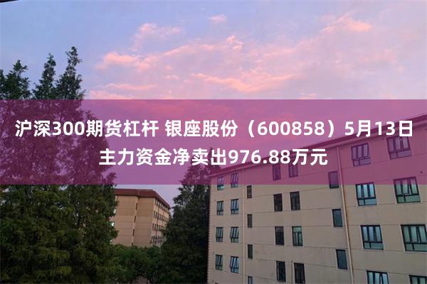 沪深300期货杠杆 银座股份（600858）5月13日主力资金净卖出976.88万元