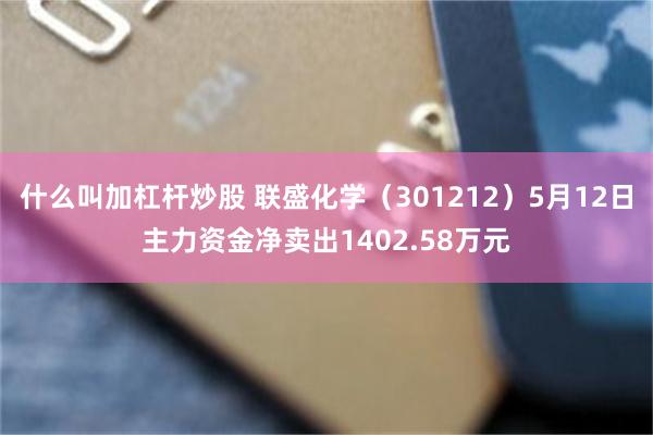 什么叫加杠杆炒股 联盛化学（301212）5月12日主力资金净卖出1402.58万元