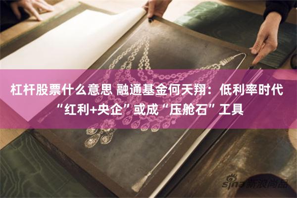 杠杆股票什么意思 融通基金何天翔:低利率时代 “红利+央企”或成“压舱石”工具