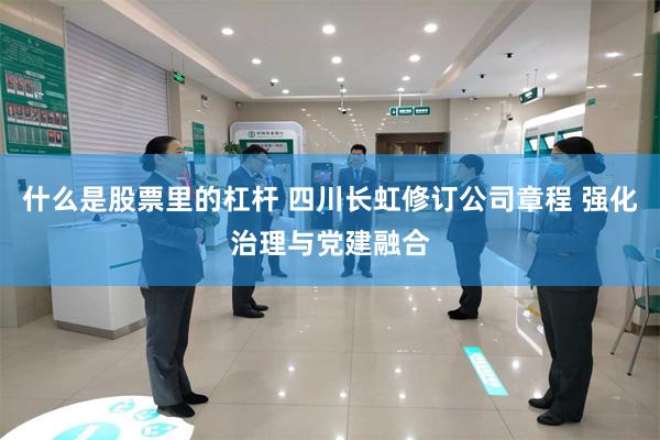 什么是股票里的杠杆 四川长虹修订公司章程 强化治理与党建融合
