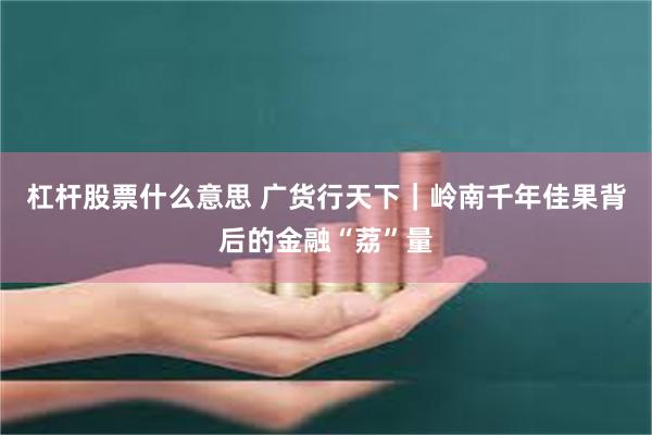 杠杆股票什么意思 广货行天下｜岭南千年佳果背后的金融“荔”量