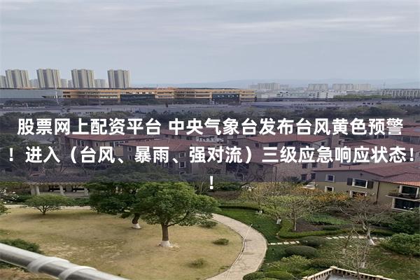 股票网上配资平台 中央气象台发布台风黄色预警!进入(台风、暴雨、强对流)三级应急响应状态!