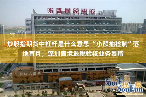 炒股指期货中杠杆是什么意思 “小额抽检制”落地首月，深圳离境退税验核业务暴增