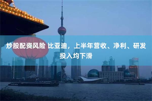 炒股配资风险 比亚迪，上半年营收、净利、研发投入均下滑
