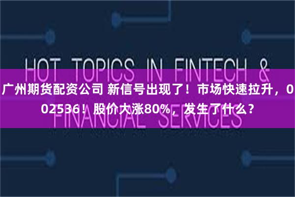 广州期货配资公司 新信号出现了!市场快速拉升,002536!股价大涨80%,发生了什么?