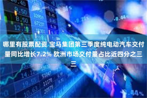 哪里有股票配资 宝马集团第三季度纯电动汽车交付量同比增长7.2% 欧洲市场交付量占比近四分之三